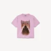 Balenciaga Sacra Cœur T-shirt til kvinder i medium pasform i gammelrosa