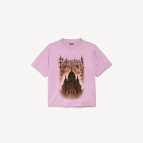Balenciaga Sacra Cœur T-shirt til kvinder i medium pasform i gammelrosa