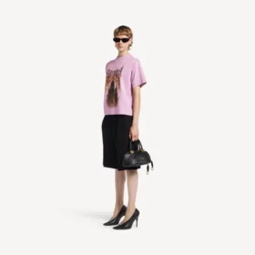Balenciaga Sacra Cœur T-shirt til kvinder i medium pasform i gammelrosa