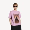 Balenciaga Sacra Cœur T-shirt til kvinder i medium pasform i gammelrosa