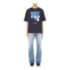 Balenciaga Speed Hunters til mænd, sort, blå stribe, korte ærmer, grå, 541875TCV381055