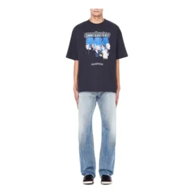 Balenciaga Speed Hunters til mænd, sort, blå stribe, korte ærmer, grå, 541875TCV381055 Balenciaga Speed Hunters til mænd, sort, blå stribe, korte ærmer, grå, 541875TCV381055