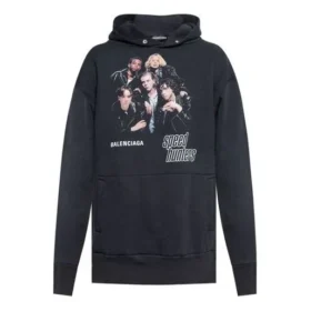 Balenciaga Speedhunters Boysband-printet hættetrøje med lange ærmer til mænd, marineblå 541873TCV371055 Balenciaga Speedhunters Boysband-printet hættetrøje med lange ærmer til mænd, marineblå 541873TCV371055