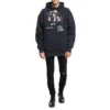 Balenciaga Speedhunters Boysband-printet hættetrøje med lange ærmer til mænd, marineblå 541873TCV371055