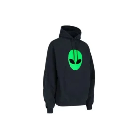 Balenciaga SS21 Alien-logo-tryk til mænd, tykt tryk, klassisk sort 641679TJV959113