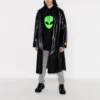 Balenciaga SS21 Alien-logo-tryk til mænd, tykt tryk, klassisk sort 641679TJV959113