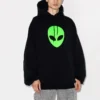 Balenciaga SS21 Alien-logo-tryk til mænd, tykt tryk, klassisk sort 641679TJV959113