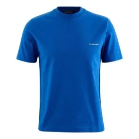 Balenciaga SS21 Alphabet Small Logo kortærmet bluse til mænd, blå, 556151TBV438077
