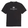 Balenciaga SS21 B-alfabet-logo mønster kortærmet sort til mænd 570803TFV761000