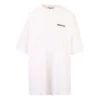Balenciaga SS21 bomulds-T-shirt med logo, rund hals og korte ærmer til mænd, hvid 641655TJV879040