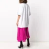 Balenciaga SS21 bomulds-T-shirt med logo, rund hals og korte ærmer til mænd, hvid 641655TJV879040