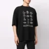 Balenciaga SS21 casual-trøje med print til mænd, stor størrelse, korte ærmer, sort 641614TJV801070