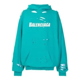 Balenciaga SS21 Classic Alphabet Printing Hole Sky Blue til mænd 659403TKVB64661