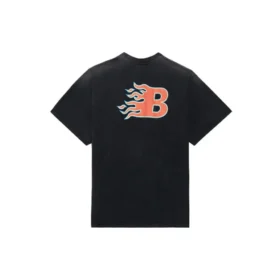 Balenciaga SS21 Flame Retro kortærmet T-shirt til mænd, sort, 656978TKV701076
