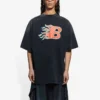 Balenciaga SS21 Flame Retro kortærmet T-shirt til mænd, sort, 656978TKV701076