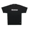 Balenciaga SS21 herre-T-shirt med alfabetmønster, hulmønster, rund hals og korte ærmer – sort 651795TKVB81070
