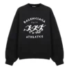 Balenciaga SS21 herre-T-shirt med huller, stor rund hals og lange ærmer, sort 641654TJVI71070