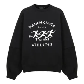 Balenciaga SS21 herre-T-shirt med huller, stor rund hals og lange ærmer, sort 641654TJVI71070