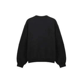 Balenciaga SS21 herre-T-shirt med huller, stor rund hals og lange ærmer, sort 641654TJVI71070
