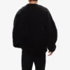 Balenciaga SS21 herre-T-shirt med huller, stor rund hals og lange ærmer, sort 641654TJVI71070