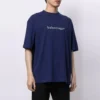 Balenciaga SS21 herre-T-shirt med logo-tryk i alfabetmønster, korte ærmer, blå, 612966TIV545400