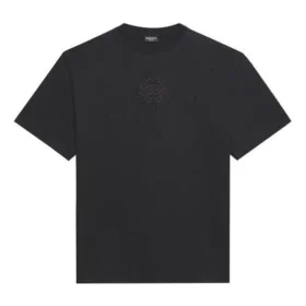Balenciaga SS21 herre-T-shirt med logo-tryk, løs pasform, rund hals og korte ærmer, sort 641675TKV711069