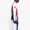 Balenciaga SS21 hockey-sportstrøje i mesh med lange ærmer til mænd, hvid, 657105TKV248090