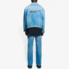 Balenciaga SS21 klassisk logo-Denim-jakke til mænd, lyseblå 657608TDW154307