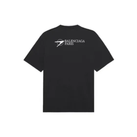 Balenciaga SS21 kortærmet T-shirt med broderet logo til mænd, sort, 641675TKV861070