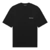 Balenciaga SS21 kortærmet T-shirt til mænd i ensfarvet sort med logo-tryk 612966TJV871070