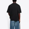 Balenciaga SS21 kortærmet T-shirt til mænd i ensfarvet sort med logo-tryk 612966TJV871070
