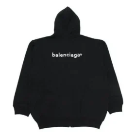 Balenciaga SS21 langærmet jakke med lynlås til mænd, sort, 641659TIV551070