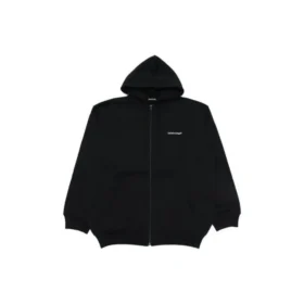Balenciaga SS21 langærmet jakke med lynlås til mænd, sort, 641659TIV551070