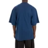 Balenciaga SS21 løbetrøje til mænd med mønsterprint og logo, løs pasform, korte ærmer, blå 641614TJVK64866