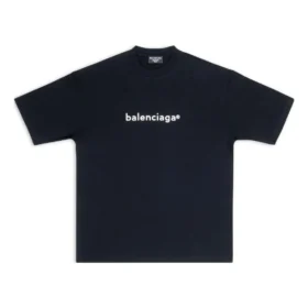 Balenciaga SS21 Logo-print, kortærmet, sort, til mænd 612966TIV541070