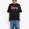 Balenciaga SS21 Love kortærmet T-shirt til mænd, sort 612966TJVL51070
