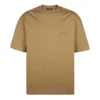 Balenciaga SS21 løstsiddende T-shirt med rund hals, broderet alfabetlogo og korte ærmer til mænd, khaki 612966TJV879504