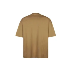Balenciaga SS21 løstsiddende T-shirt med rund hals, broderet alfabetlogo og korte ærmer til mænd, khaki 612966TJV879504