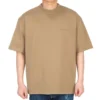 Balenciaga SS21 løstsiddende T-shirt med rund hals, broderet alfabetlogo og korte ærmer til mænd, khaki 612966TJV879504