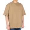 Balenciaga SS21 løstsiddende T-shirt med rund hals, broderet alfabetlogo og korte ærmer til mænd, khaki 612966TJV879504