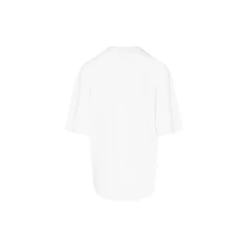 Balenciaga SS21 maraton-løbetrøje til mænd med mønsterprint og logo, korte ærmer, hvid 641614TJVK69040