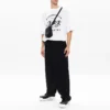 Balenciaga SS21 maraton-løbetrøje til mænd med mønsterprint og logo, korte ærmer, hvid 641614TJVK69040
