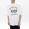Balenciaga SS21 maraton-løbetrøje til mænd med mønsterprint og logo, korte ærmer, hvid 641614TJVK69040