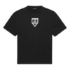 Balenciaga SS21 mønsterprintet T-shirt med rund hals og korte ærmer til mænd, sort, 651795TKV771070