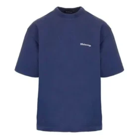 Balenciaga SS21 Retro kortærmet bluse til mænd, blå 612966TJV874866