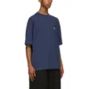 Balenciaga SS21 Retro kortærmet bluse til mænd, blå 612966TJV874866