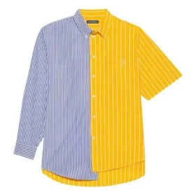 Balenciaga SS21 stribet skjorte med løse ærmer til mænd 658850TIM369086