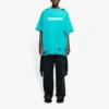 Balenciaga SS21 til mænd med alfabetmønster, huller, rund hals og korte ærmer – grøn 651795TKVB84661