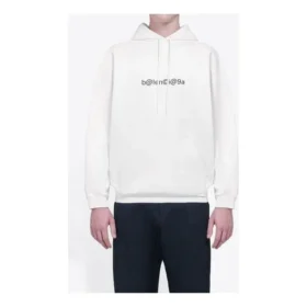 Balenciaga Symbolic Chest Creative Logo til mænd, retro, hvid, 570811TIV519040