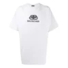 Balenciaga-T-shirt til mænd med logo-tryk, rund hals og korte ærmer, hvid 583214TFV652569
